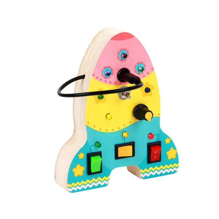 Sensory activity board for preschoolers, a fun and engaging learning toy.
