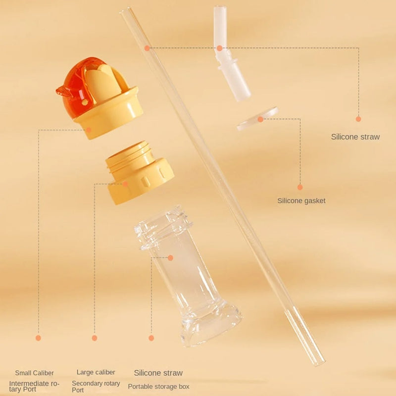 Reusable water bottle straw lid for children, purple, promoting easy hydration on the go.