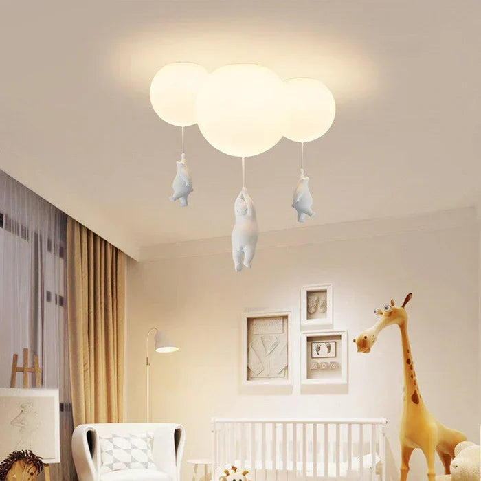 Delightful bear and balloon kids lighting, a charming ceiling lamp for any child's bedroom.