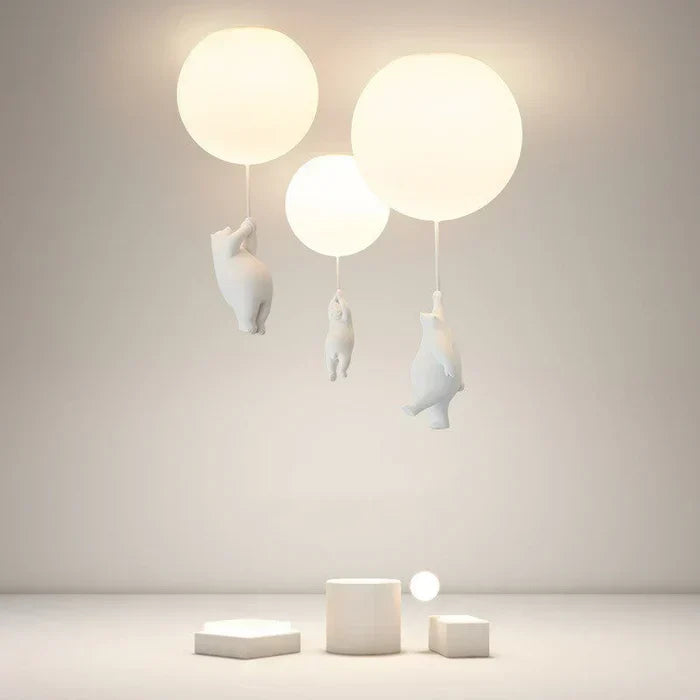 Cute CloudBear children's ceiling lamp with a playful bear and balloon design, perfect for kids' rooms.