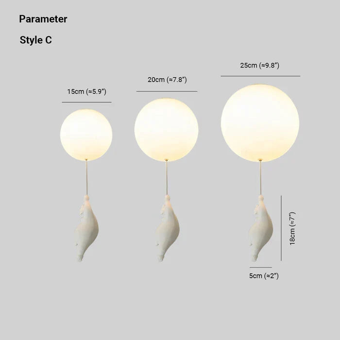 Warm white LED ceiling light featuring a cute bear & balloon, creating a cozy nursery atmosphere.