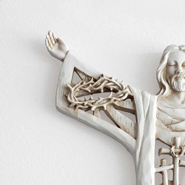 Detailed Risen Christ wall cross, Christian figures, ideal faith gift, spiritual home accent