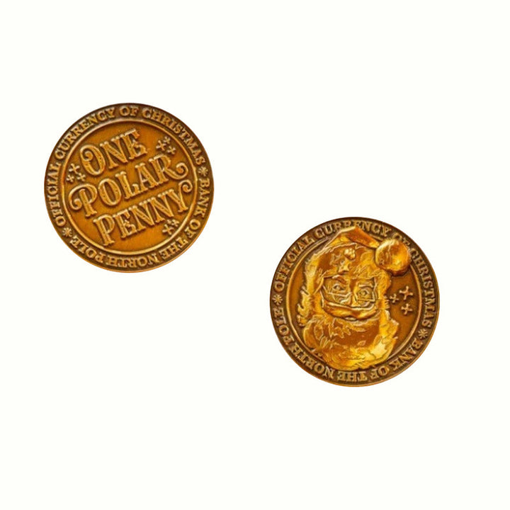 Unique Christmas collectible: North Pole Polar Pennies with a beautiful velvet pouch gift set