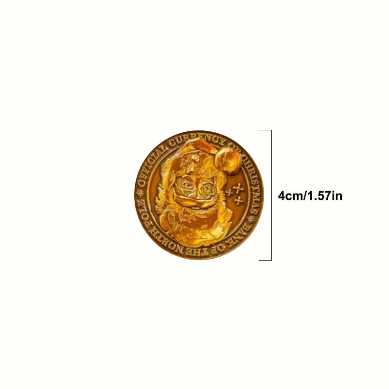 Commemorative Polar Pennies and velvet pouch, a festive and collectible Christmas holiday item