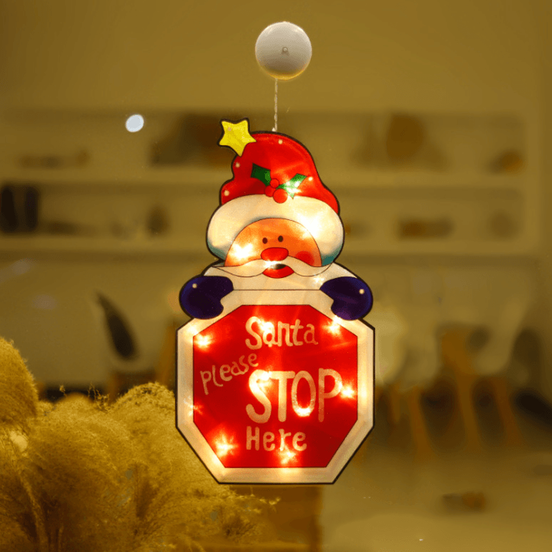 Close-up of the battery compartment for Christmas Window Suction Cup LED Lights, easy power access