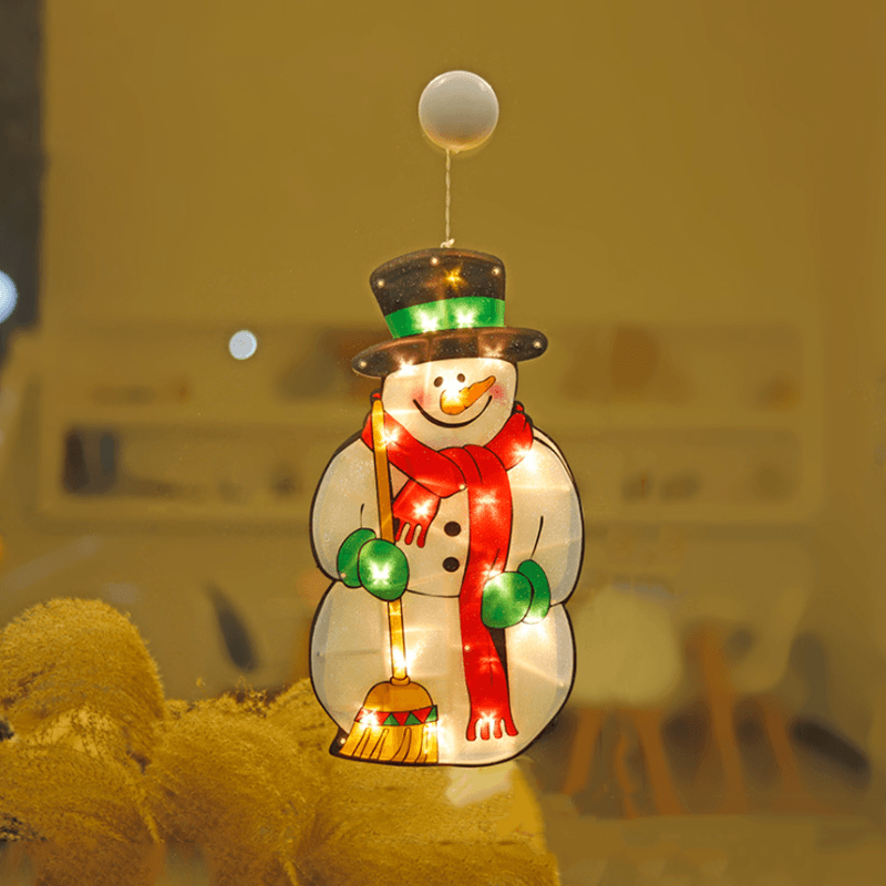 Ambient lighting from a Christmas Window Suction Cup LED Light at dusk, enhancing home curb appeal