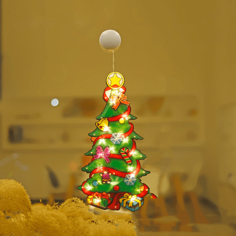 Elegant Christmas LED candle light with suction cup for windows, classic holiday decoration