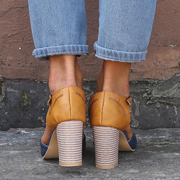 Chunky heel Mary Janes for women, combining comfort and classic style for spring outfits