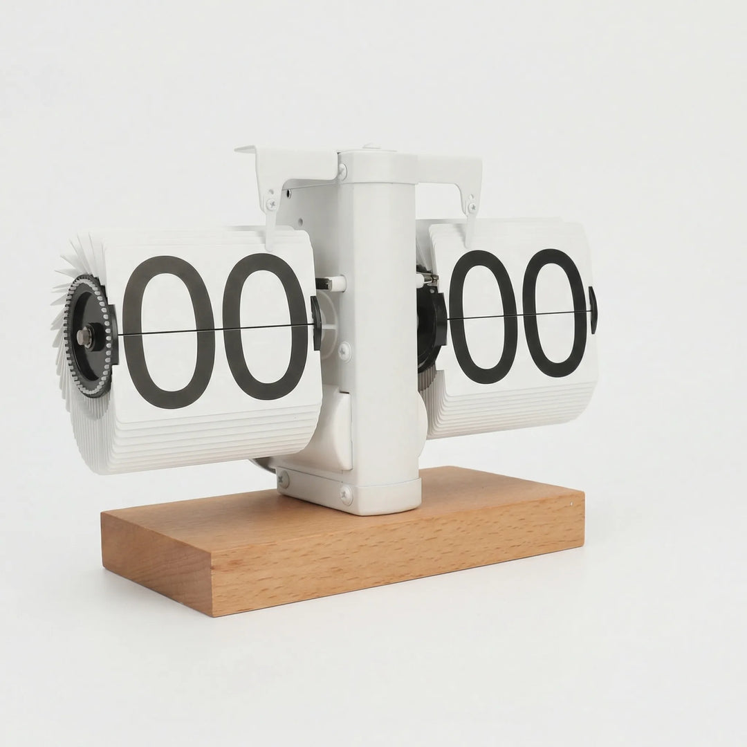 Unique retro flip tabletop clock, perfect decor for vintage enthusiasts, great gift for home office.