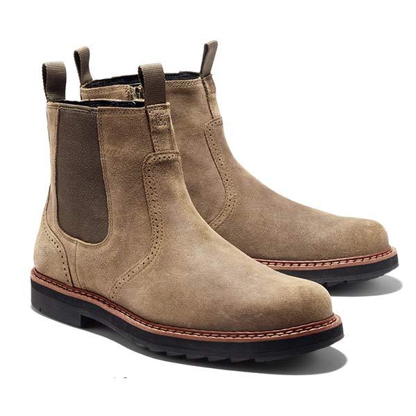 Classic black men's Chelsea boots, faux leather, elastic side for easy wear, versatile everyday style.