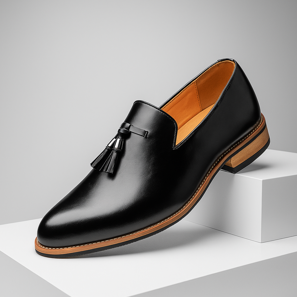 Elegant men's footwear: tan suede tassel loafers, a versatile choice for any occasion.