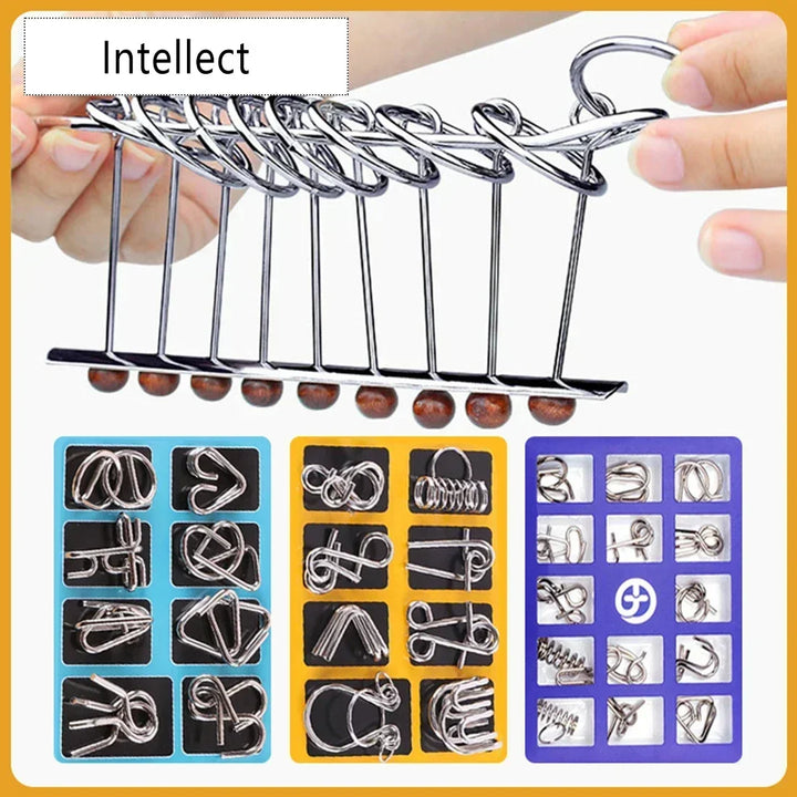 Set of 6 MindLatch interlocking metal puzzles. Develop logic & problem-solving skills for all ages.