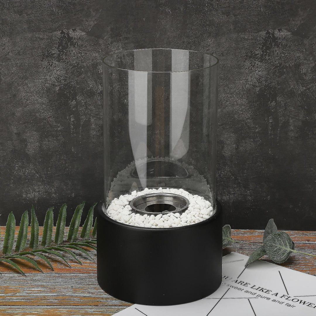Lumora classic oil lamp, glass reservoir & metal base, ideal for romantic ambient light.