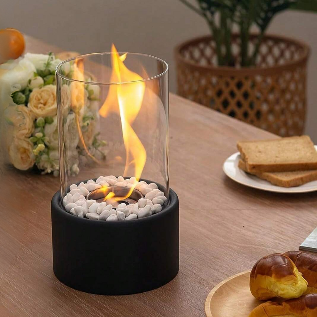 Handcrafted metal & glass oil lamp, perfect indoor lighting for a warm, inviting atmosphere.