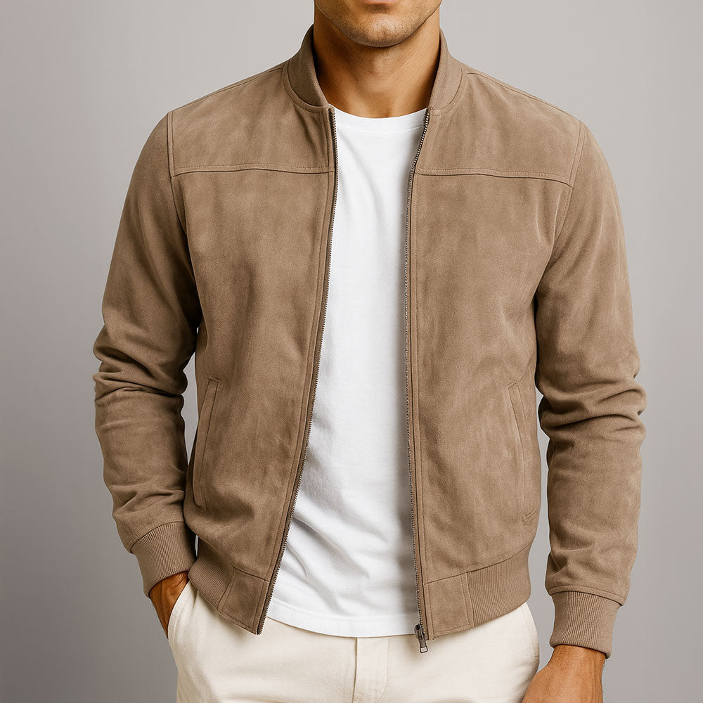 Classic men's bomber jacket for versatile everyday casual style. Ideal outerwear for fall & spring layering.