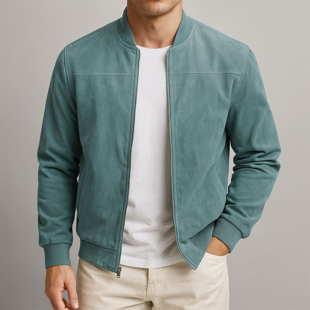 Everyday men's bomber jacket with classic style. Perfect versatile outerwear for casual fall and spring fashion.