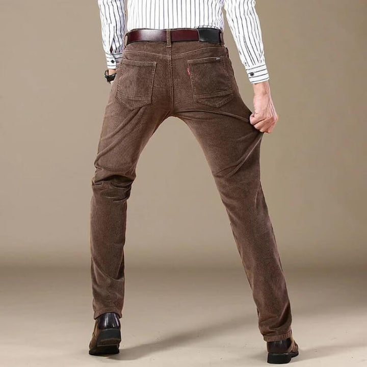 Durable men's cord pants offering timeless style, comfort, and a relaxed fit for daily wear.
