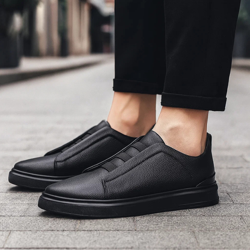 Classic men's everyday sneakers, white, low-top, lace-up, stylish & versatile for casual footwear & fashion.