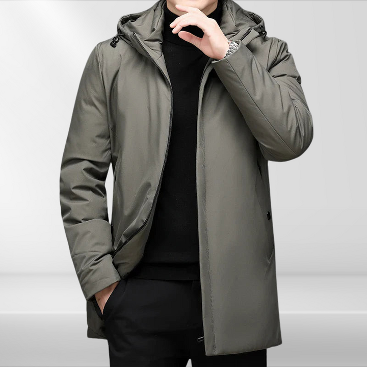 Versatile men's classic hooded jacket, lightweight yet warm, perfect for casual wear & fall fashion.