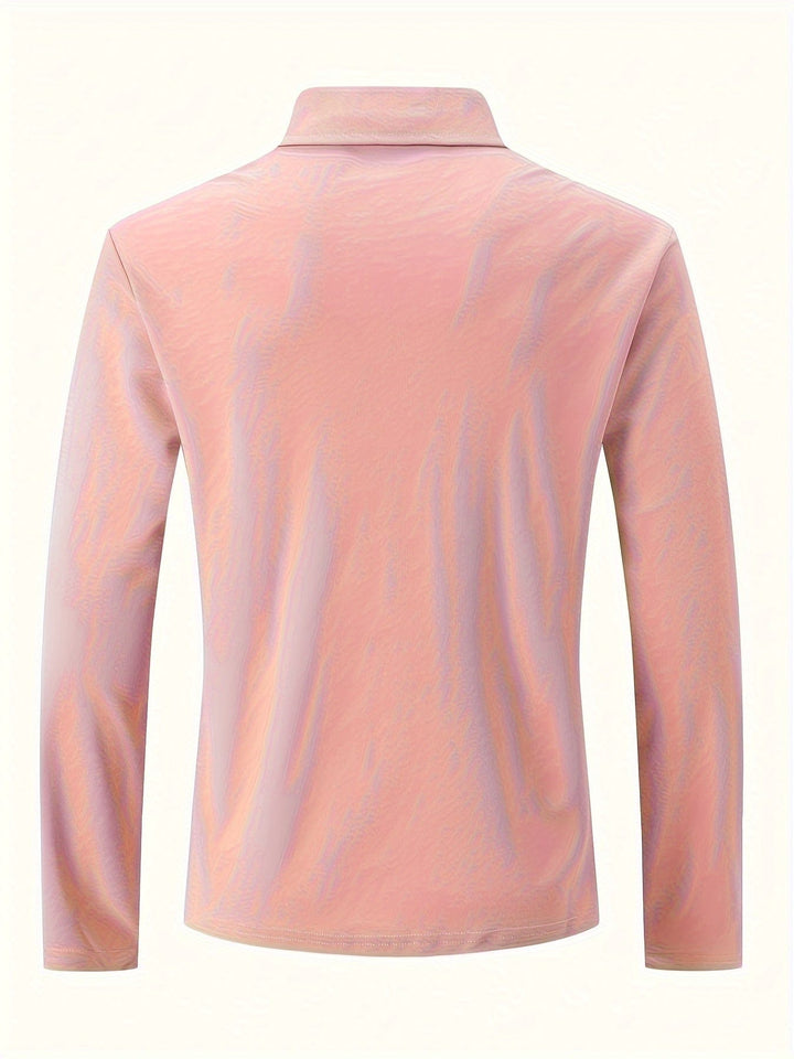 Comfortable men's button polo shirt, ideal for fall fashion and everyday wear.