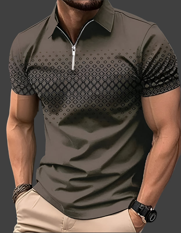 Clean white men's short sleeve polo, a timeless and comfortable shirt for versatile daily wear.