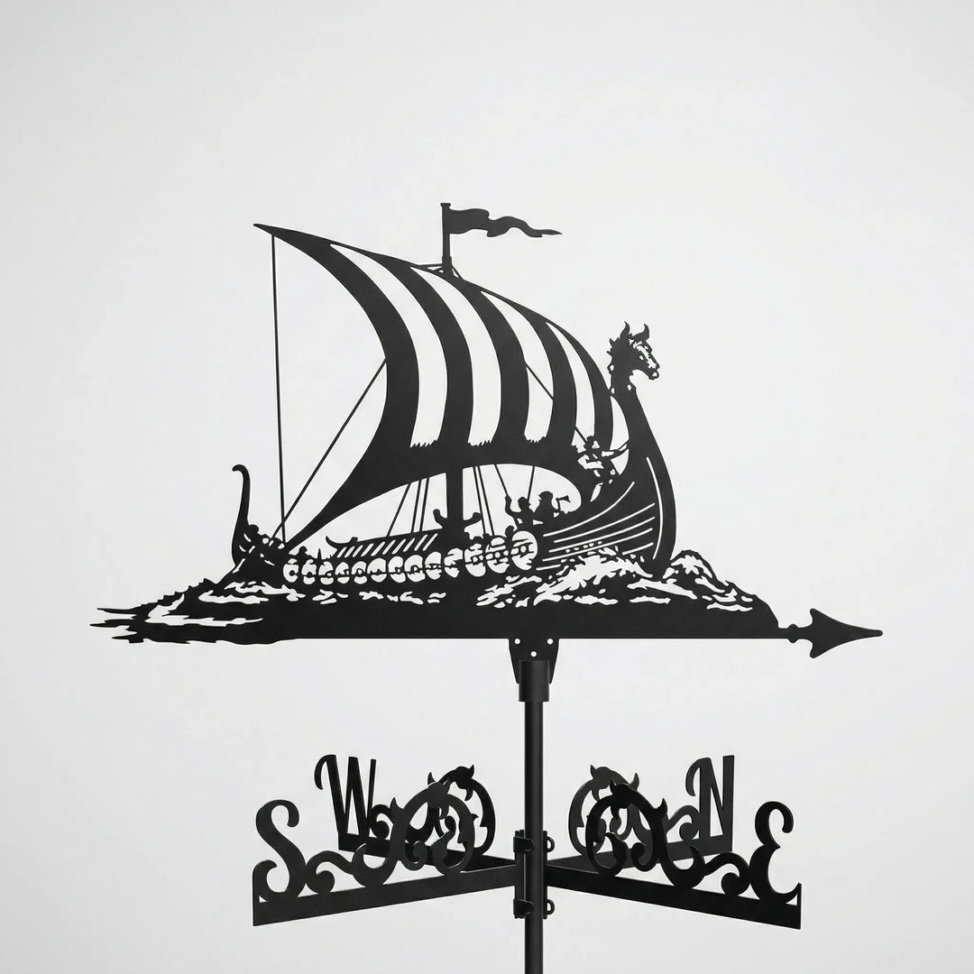 Durable metal weathervane for rooftops, an elegant outdoor ornament & decorative art.