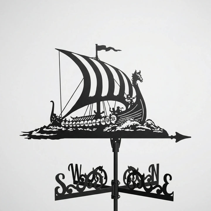 Durable metal weathervane for rooftops, an elegant outdoor ornament & decorative art.