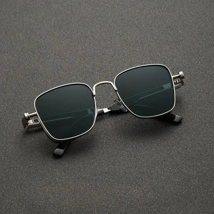 Unisex round sunglasses with UV400 protection, showcasing a modern retro design in a high-angle shot.