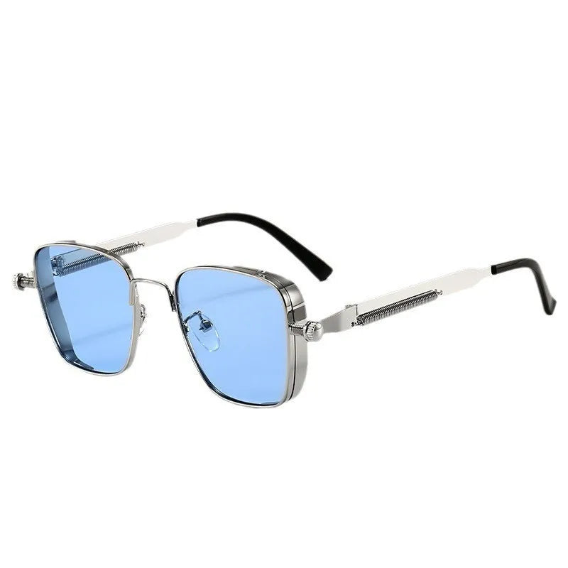 Close-up of classic round sunglasses, highlighting the quality craftsmanship and UV400 lens technology.