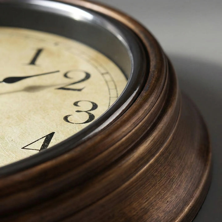 Elegant classic round wall clock. Traditional home & office decor. Perfect for kitchen, living room. Silent operation.