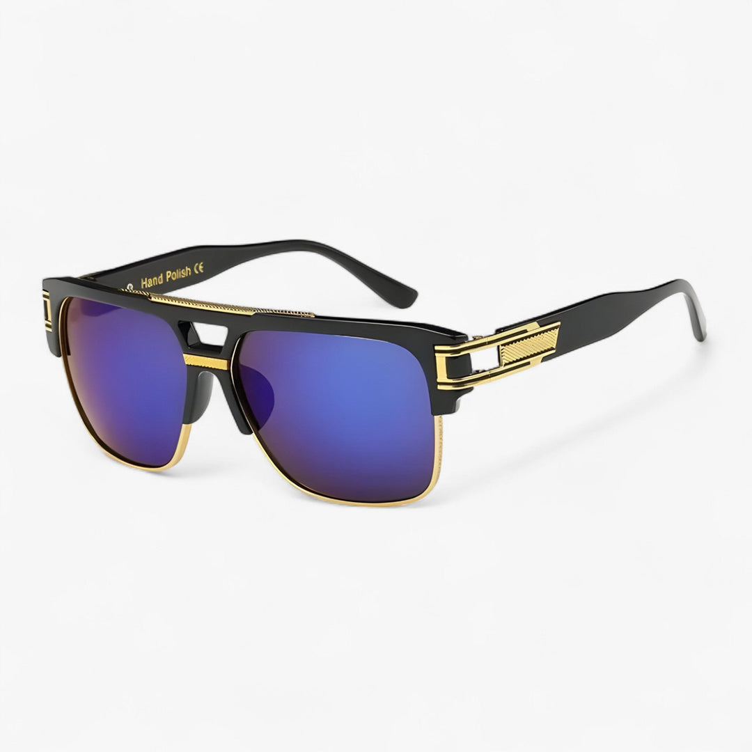 Classic unisex square sunglasses with mirrored lenses, offering UV400 protection.
