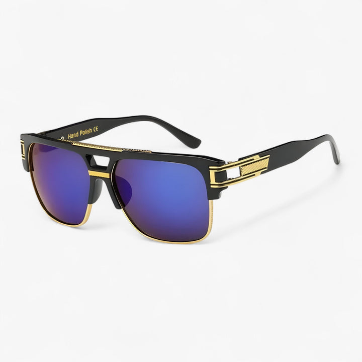 Classic unisex square sunglasses with mirrored lenses, offering UV400 protection.