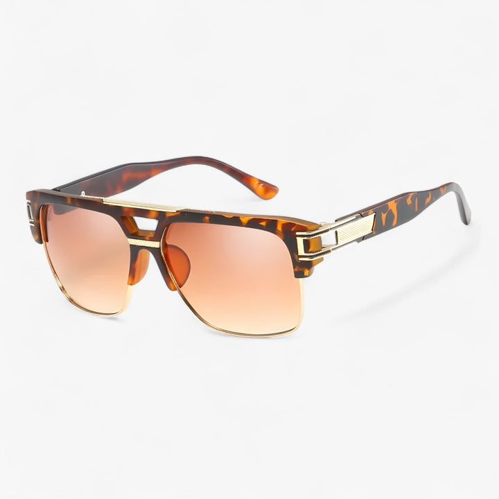 Trendy lightweight square sunglasses with mirrored lenses & UV400 glare protection.