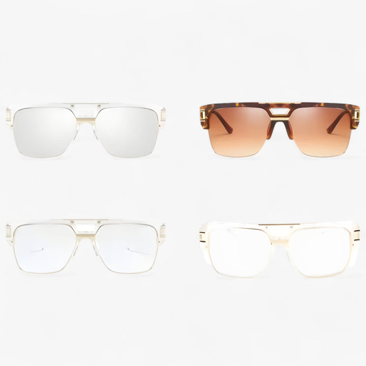 UV400 protection square mirrored sunglasses with a classic, lightweight plastic frame.