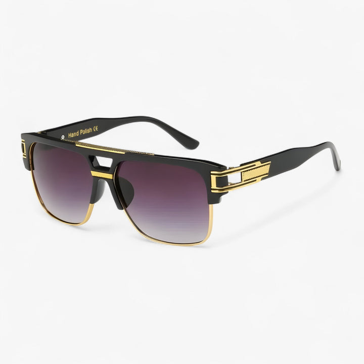 Fashionable men's & women's square mirrored sunglasses, providing UV400 protection.