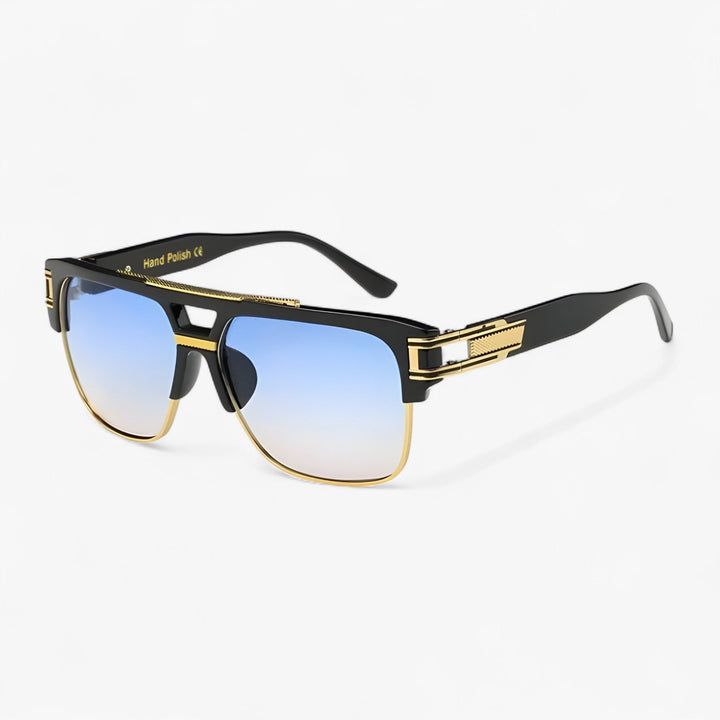 Classic square sunglasses for men & women, featuring mirrored UV400 lenses.