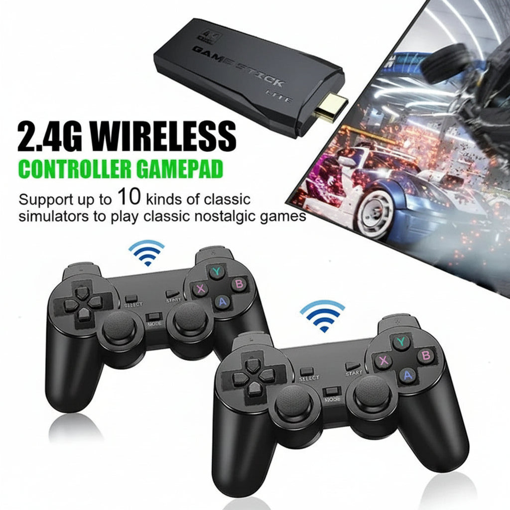 Compact wireless retro gaming console. Includes HDMI game stick & 20,000+ classic video games.