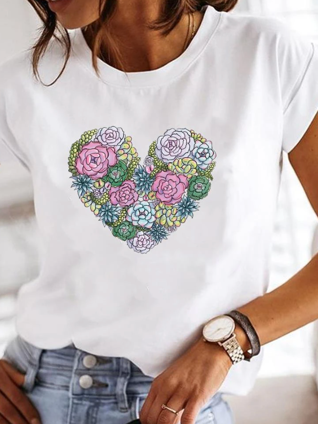 Women's classic short sleeve tee, a stylish & comfortable summer top for versatile casual and everyday wear.