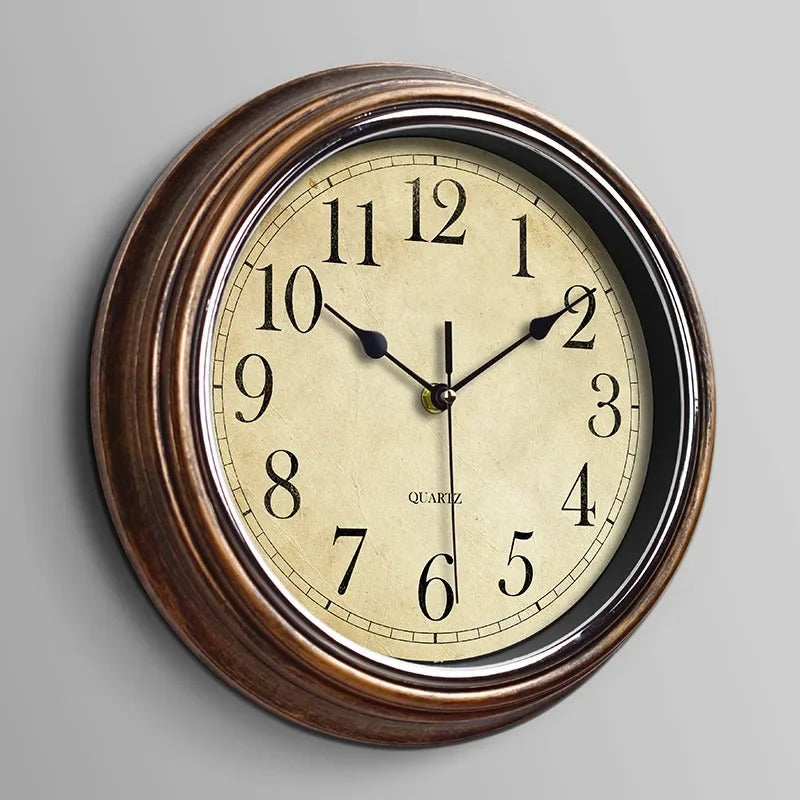 Classic wooden wall clock for living room & office decor. Silent movement, timeless design. Ideal housewarming gift.