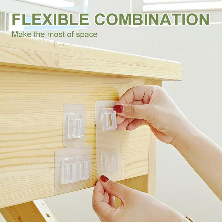 Versatile transparent adhesive hooks for organizing office supplies, school, or craft room items