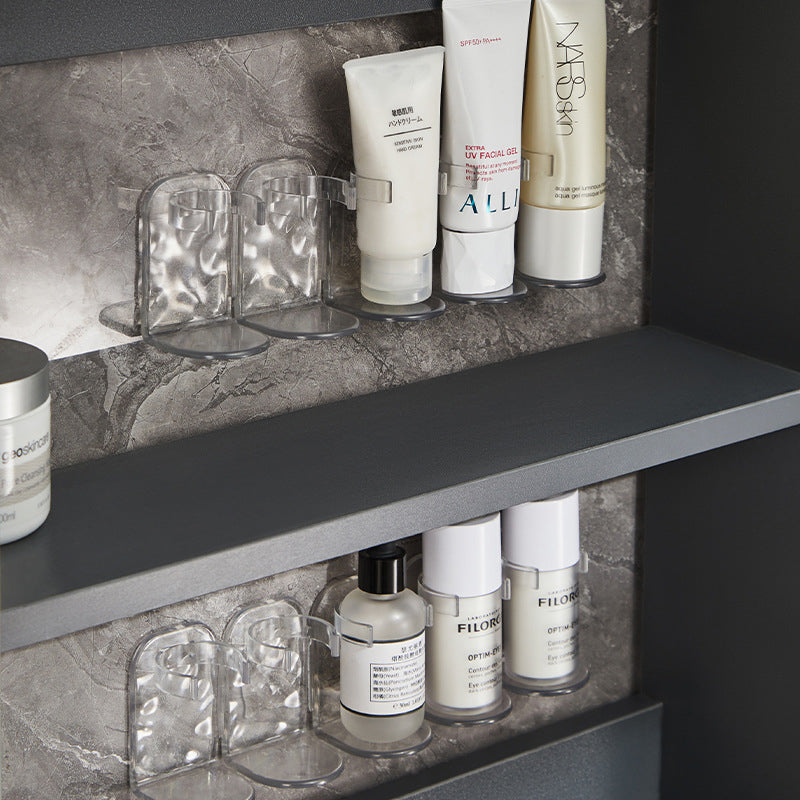 Empty transparent multi-hook wall organizer, ready for installation in kitchen or bathroom.