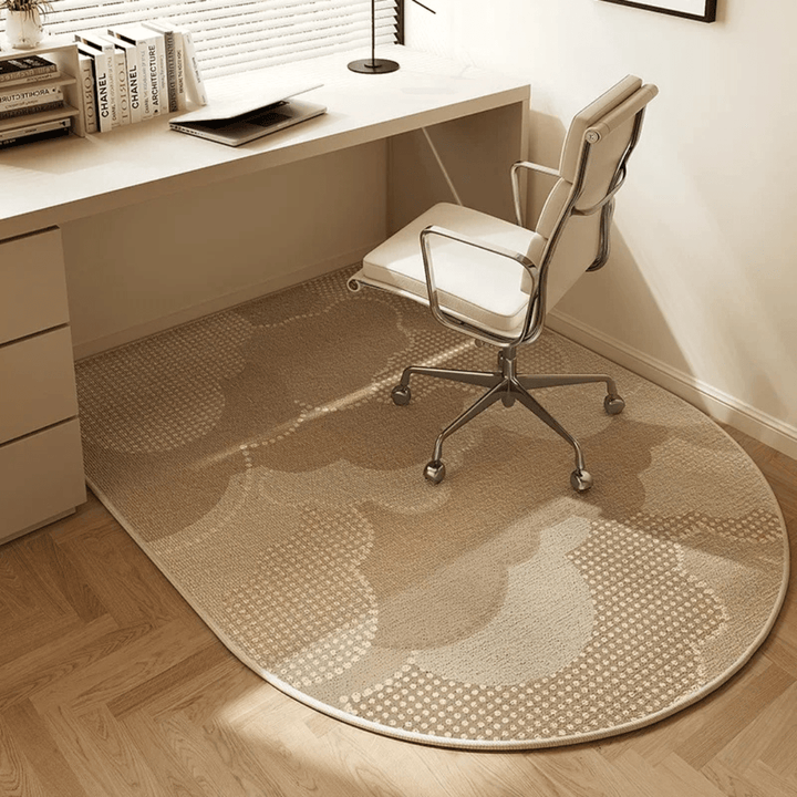 Durable clear office chair mat safeguarding a hard floor from wear and tear, perfect for a modern desk setup.