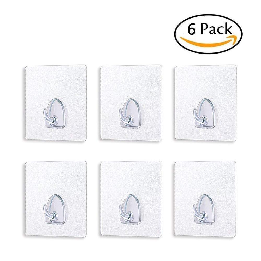 Waterproof clear sticky hook in a steamy bathroom, demonstrating durability and strong hold