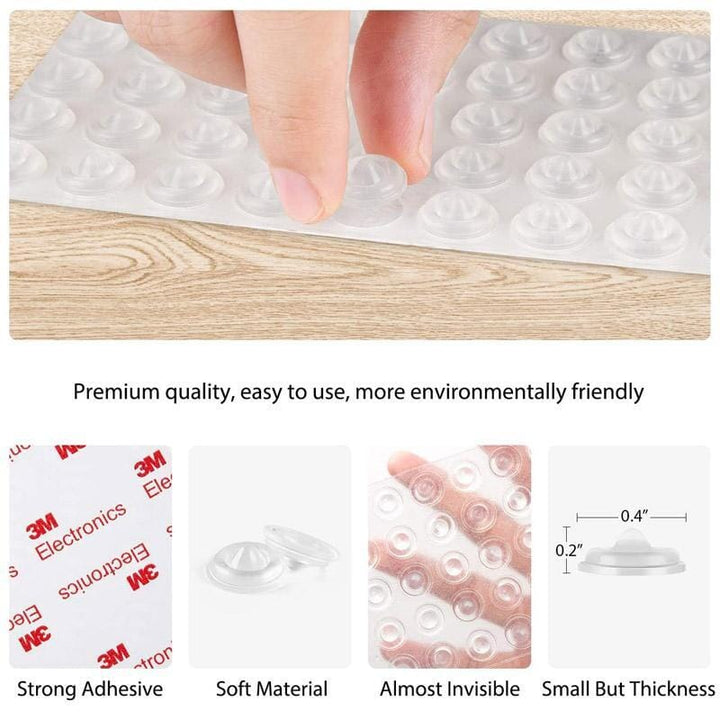 Furniture protection: clear cabinet door bumpers, anti-scratch rubber stoppers