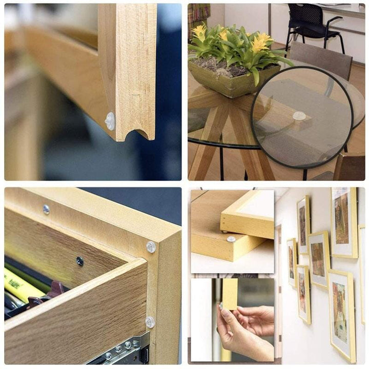 Clear highly durable self-adhesive cabinet door bumpers for kitchen & bathroom cabinets