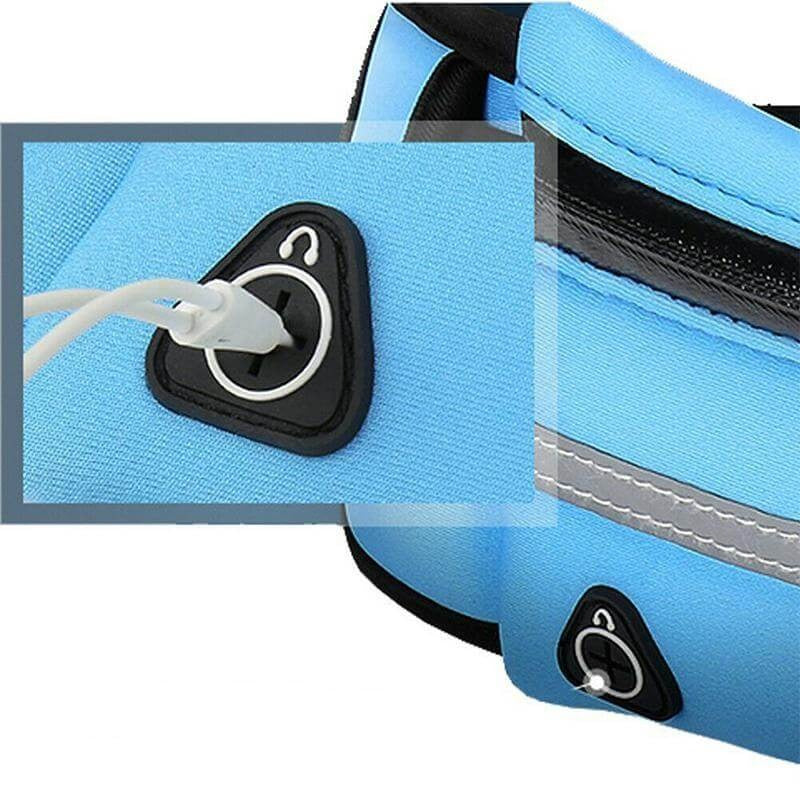 Unisex water-resistant running waist belt set (2 pcs) with secure phone pocket for active sports.