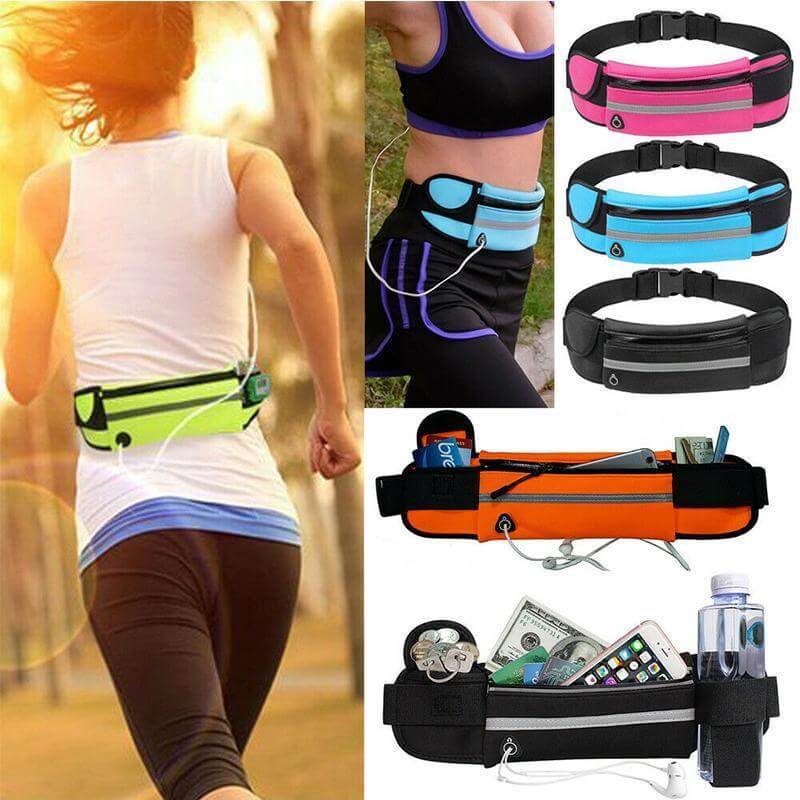 Fitness pack: two unisex water-resistant running waist bags for phone, jogging, and active lifestyle.