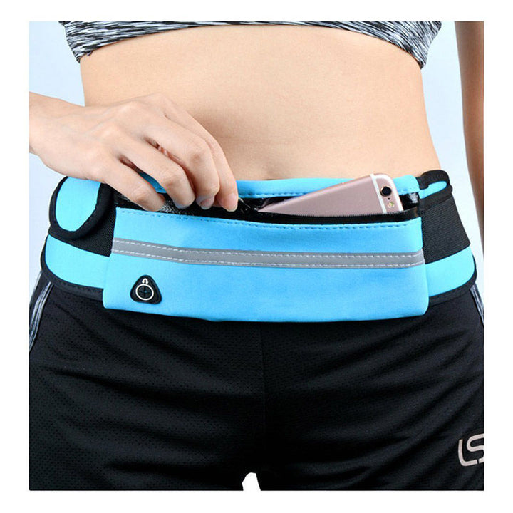 Water-resistant running belt 2-pack in black, perfect for holding phone securely during sports & travel.