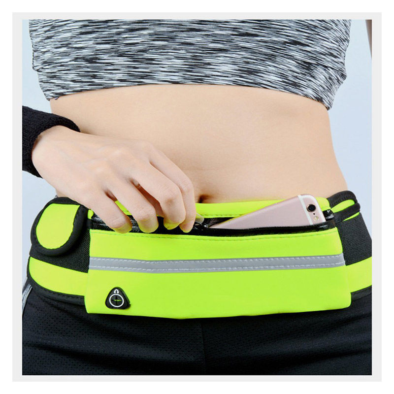 Active lifestyle accessories: 2 water-resistant running waist packs with phone holder, adjustable fit.