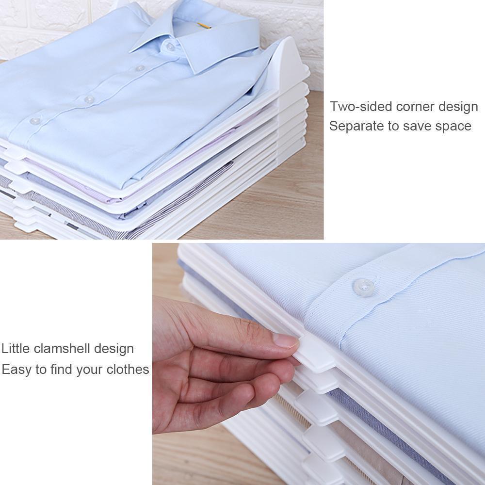 Neatly folded clothes on a storage board, demonstrating effective closet organization